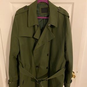 Olive green trench coat